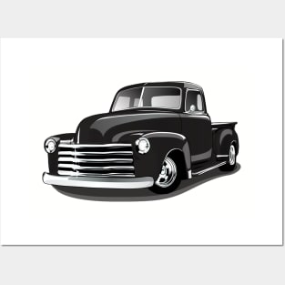 1948 Black Chevy Pickup Truck Posters and Art